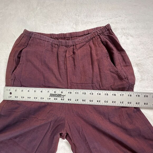 CP Shades Womens Purple Wide-Leg Crop Pants Small Pull-On Elastic Waist Pockets - Picture 6 of 11